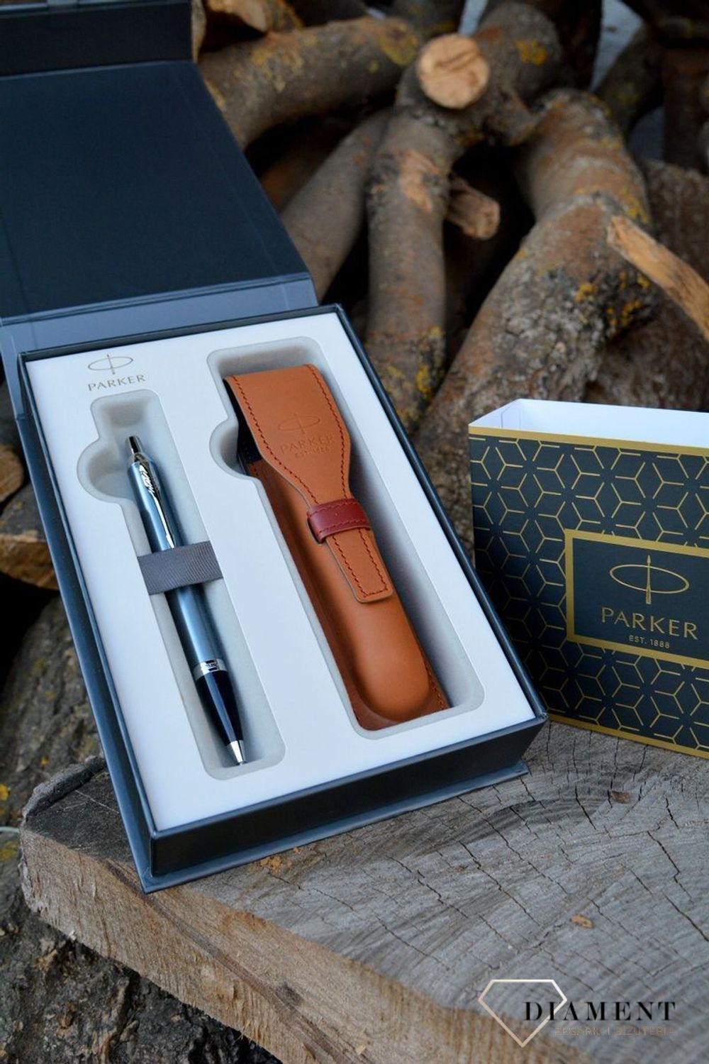 Zestaw prezentowy Parker Długopis blue grey CT z etui brązowe Parker. Prezent dla nauczyciela. Prezent dla nauczycielki (3).JPG